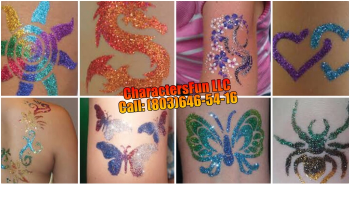 collage glitter tattoo